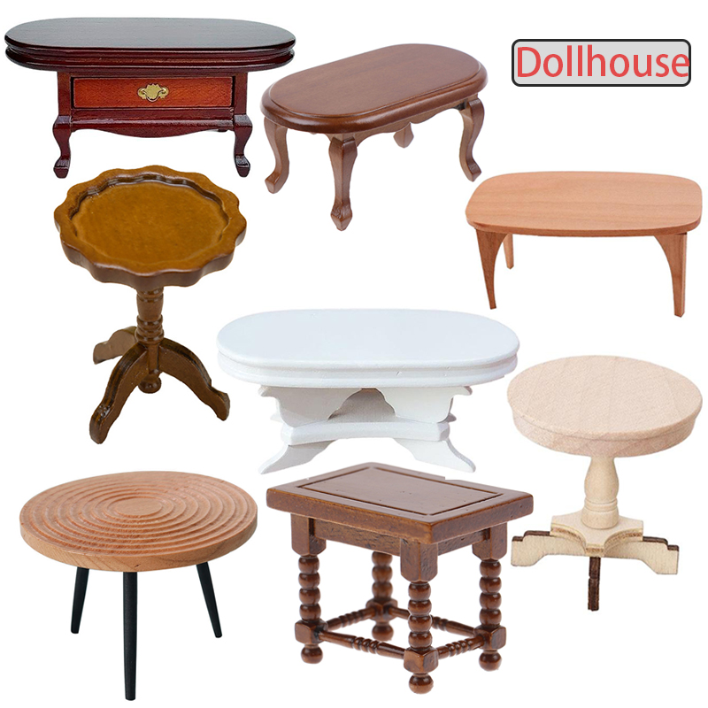 1:12 인형집 미니어처 원형 테이블 티 테이블 인형  - Outdoor Furniture Wood 리뷰 및 가격