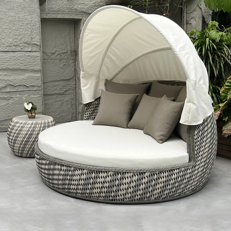 데이베드, 자외선 차단 녹 방지 원형, 위커 라운지 소 - Outdoor Daybed Furniture 리뷰 및 가격