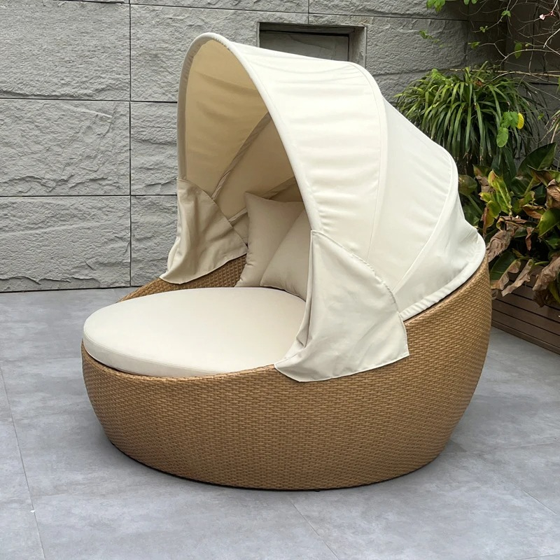 데이베드, 자외선 차단 녹 방지 원형, 위커 라운지 소 - Outdoor Daybed Furniture 리뷰 및 가격