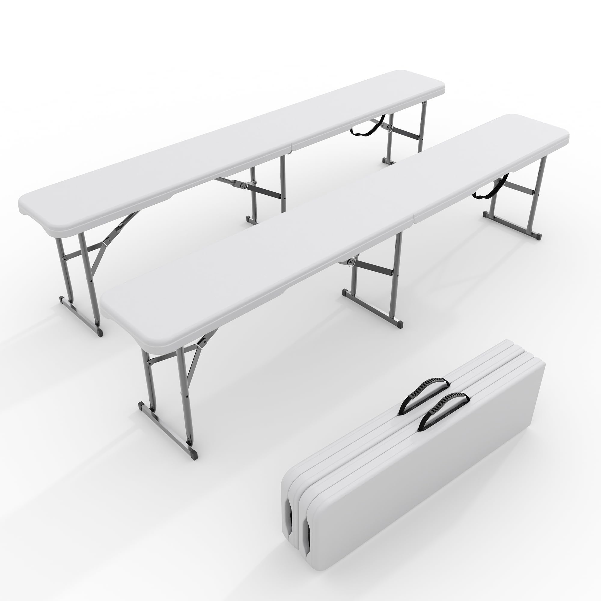 2팩 6피트 접이식 야외 벤치 - HDPE 플라스틱 시 - Outdoor Furniture Diy 리뷰 및 가격