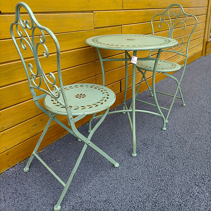 프랑스 컨트리풍 철제 테이블 및 의자, 야외 파티오 가 - Outdoor Furniture Metal Chairs 리뷰 및 가격