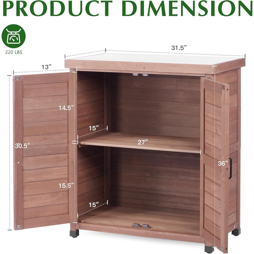 야외용 수납장 및 금속 상판이 있는 화분 테이블, 목재 - Outdoor Furniture Wood 리뷰 및 가격